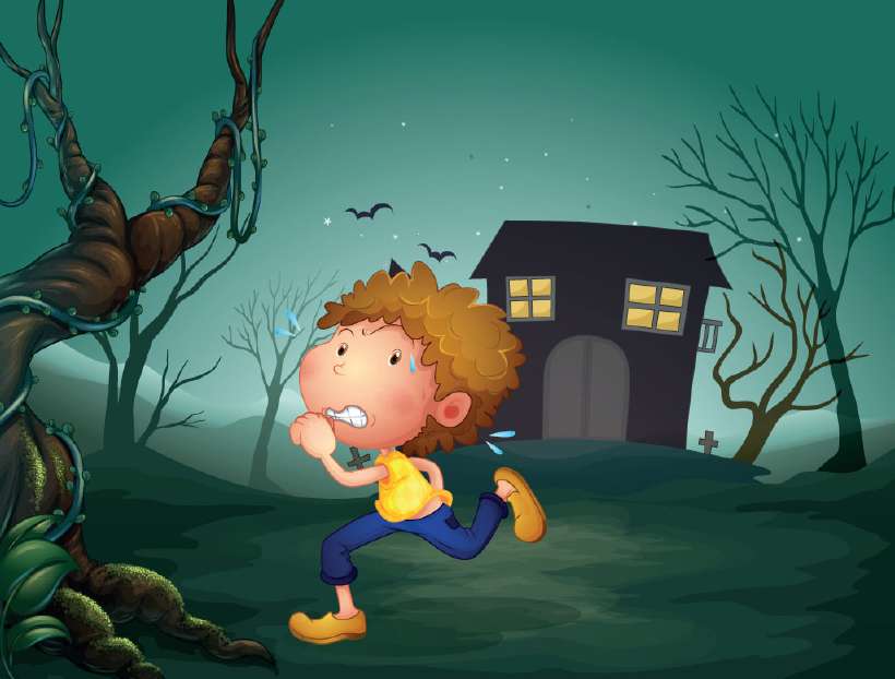 A boy running scared at night: Long bony fingers - A story for kids