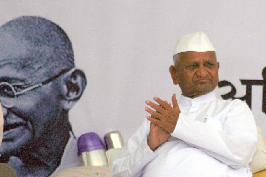 Social activist and Gandhian Mr Anna Hazare. Source http://www.flickr.com/photos/ramesh_lalwani/5597837277/