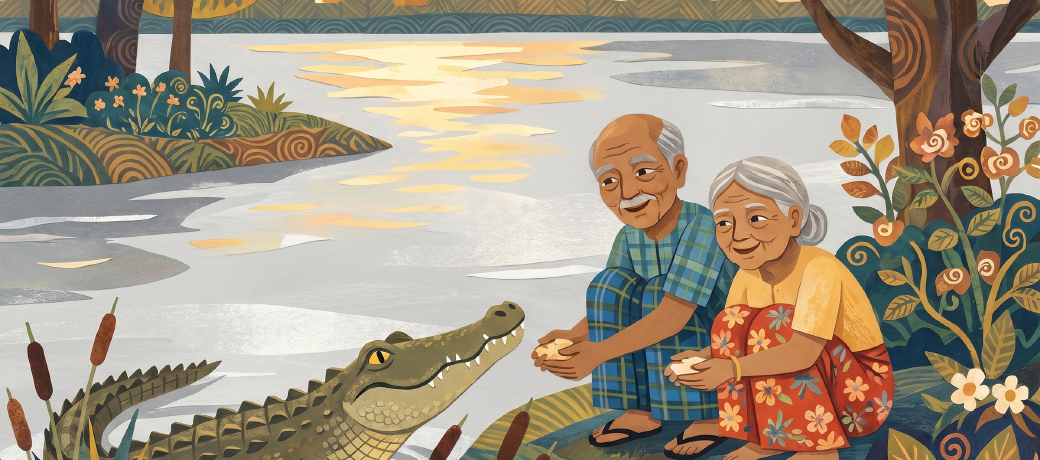 Illustration for A Crocodile Named Rain Cloud