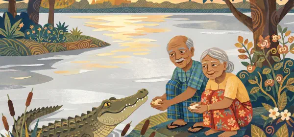 Illustration for A Crocodile Named Rain Cloud