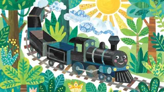 Illustration for A Train Adventure of Wild Animals
