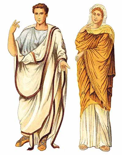 Ancient roman man and woman