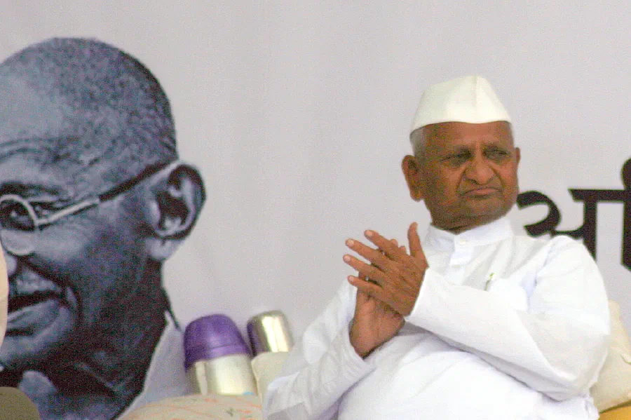 Social activist and Gandhian Mr Anna Hazare. Source http://www.flickr.com/photos/ramesh_lalwani/5597837277/