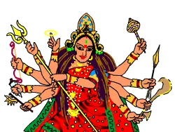 Durga Puja in Calcutta [Illustration by Shiju George]
