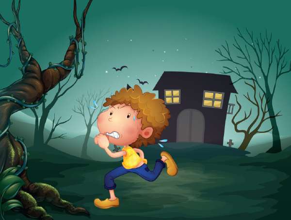 A boy running scared at night: Long bony fingers - A story for kids