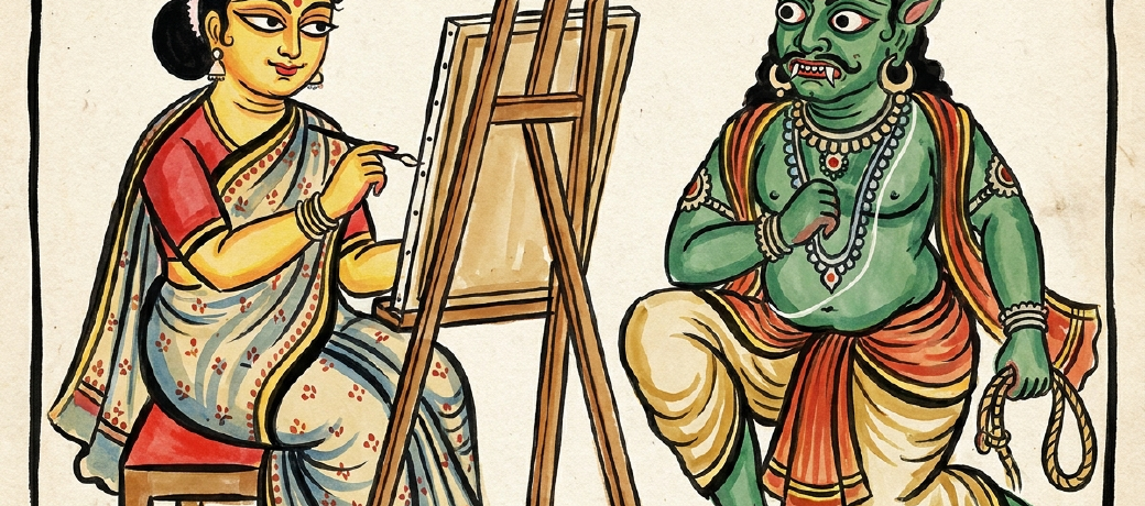 Illustration for चतुर चित्रकार