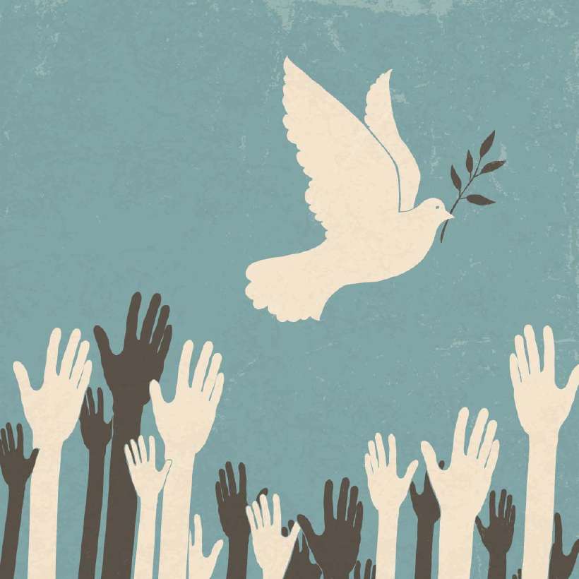 Children of America and Japan speak in the same voice of peace