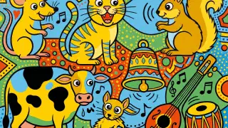Illustration for चूं चूं चूं चूं म्याउं म्याउं