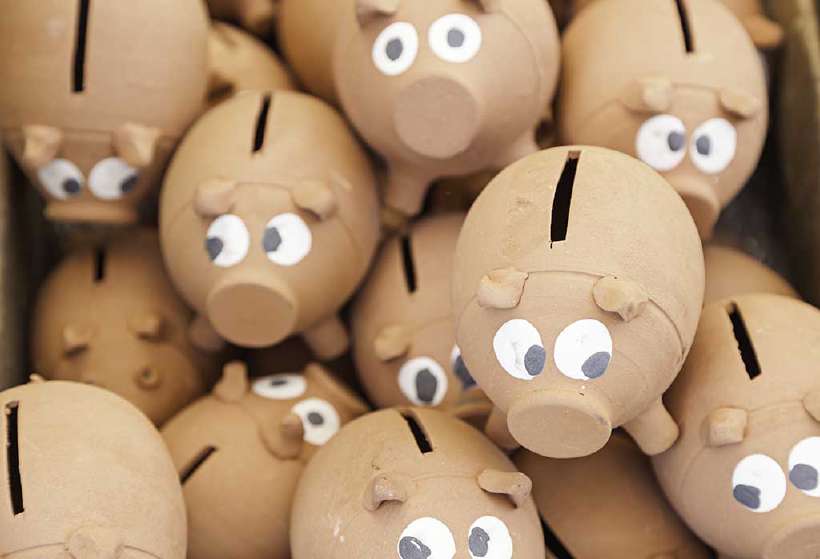 Traditional clay piggy-banks