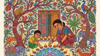 Illustration for Diwali Coloring Pages for kids