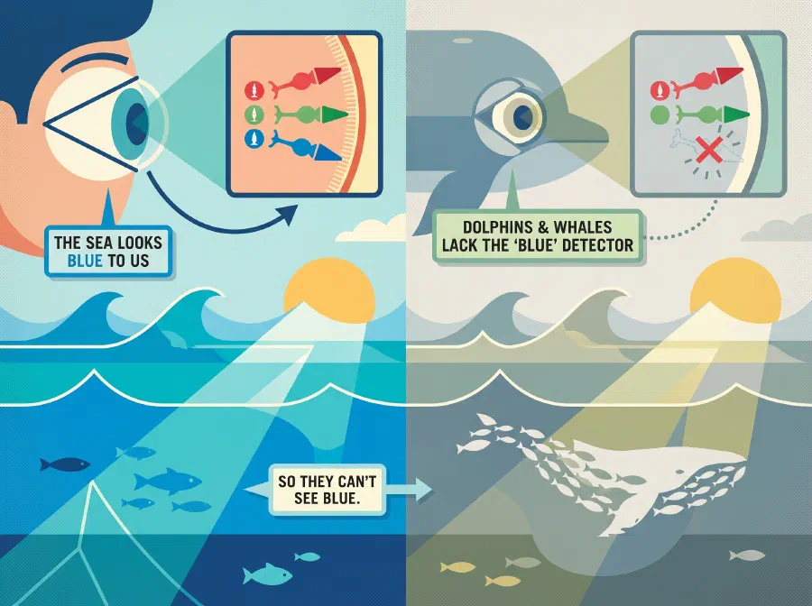 Do Whales and Dolphins see Blue?
