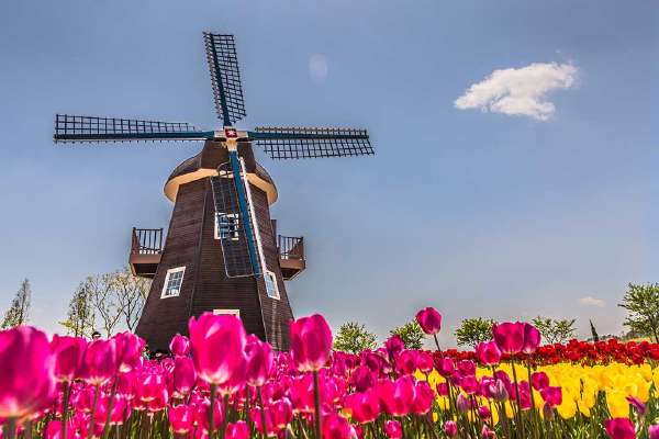 Traditional Dutch windmill in the Netherlands