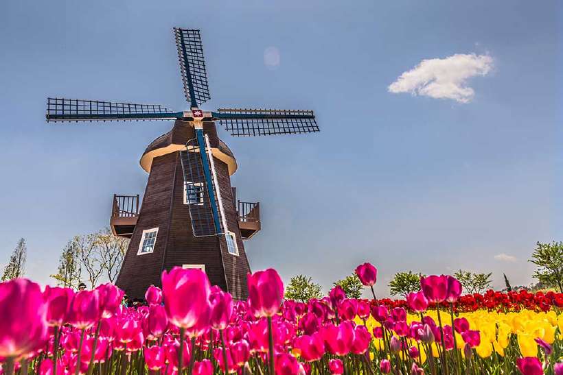 Traditional Dutch windmill in the Netherlands