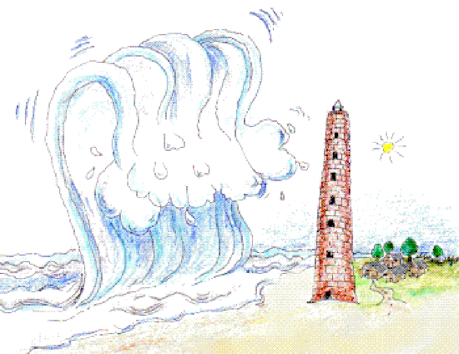 Ocean that Becomes a Giant Wall [Illustrations by Kusum Chamoli]