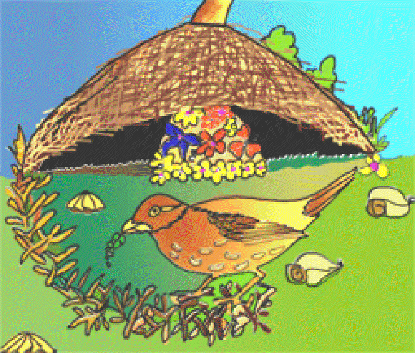 The Gardener Bird [Illustration by Shridevi R.]