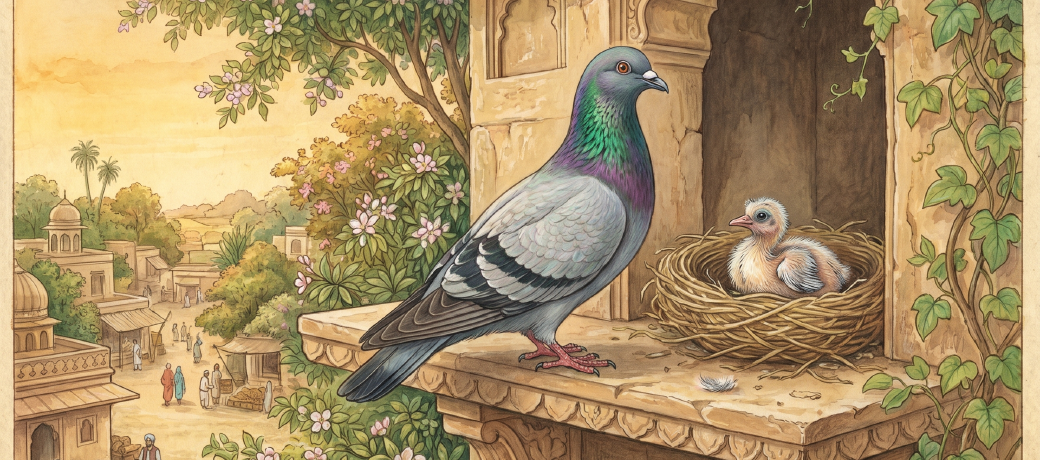 Illustration for Excerpts from Gay-Neck: The Story of a Pigeon