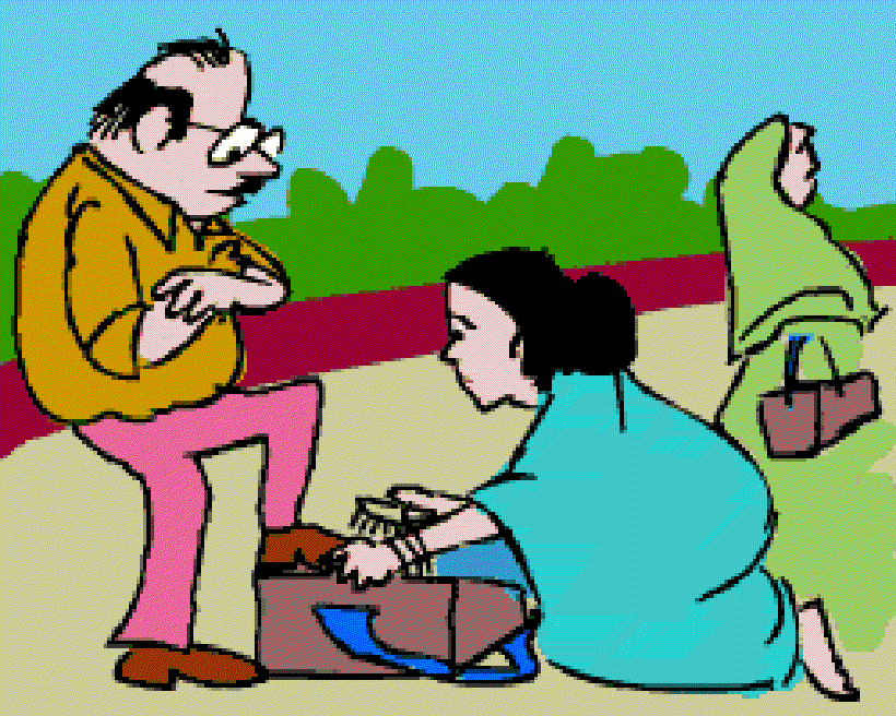 The Shoe-shine Women [Illustration by Sudheer Nath]