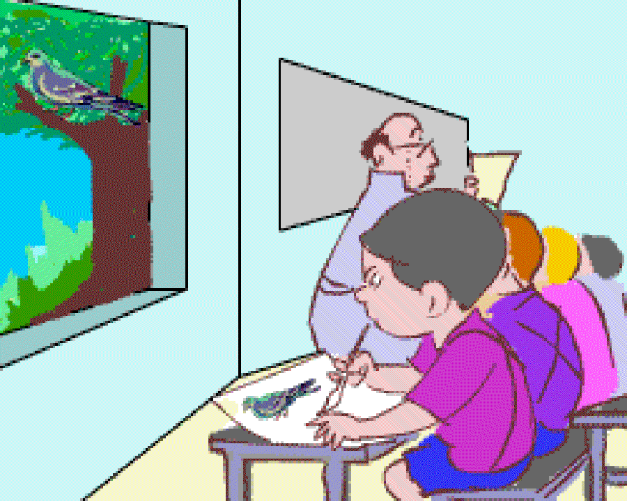 Pablo the Pigeon Painter [Illustration by Sudheer Nath]