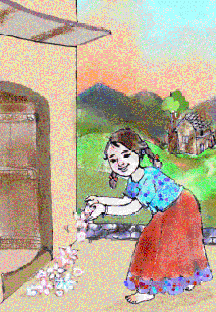 The Flower Girls of the Mountains [Illustration by Kusum Chamoli]