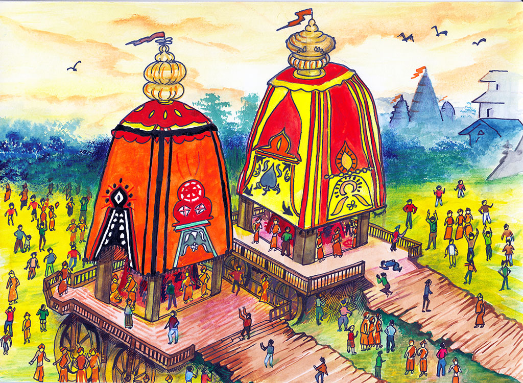 The famous Rath Yatra at  Kshitish Rays Sketch Book  Facebook