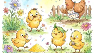 Illustration for Five Little Chickens