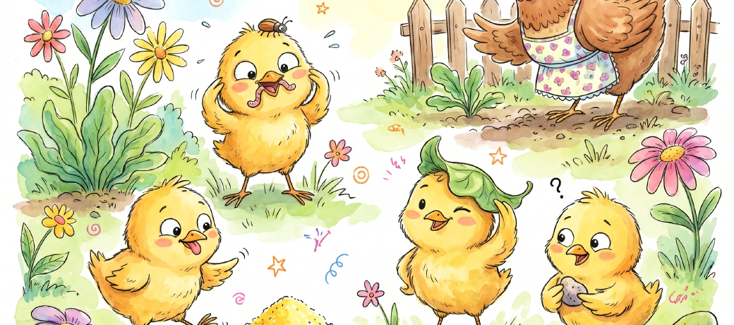 Illustration for Five Little Chickens