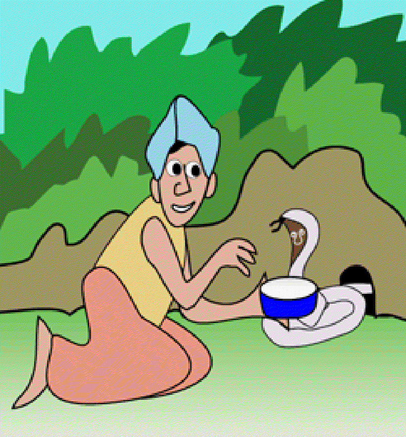 The Farmer and the Serpent [Illustration by Sudheer Nath]