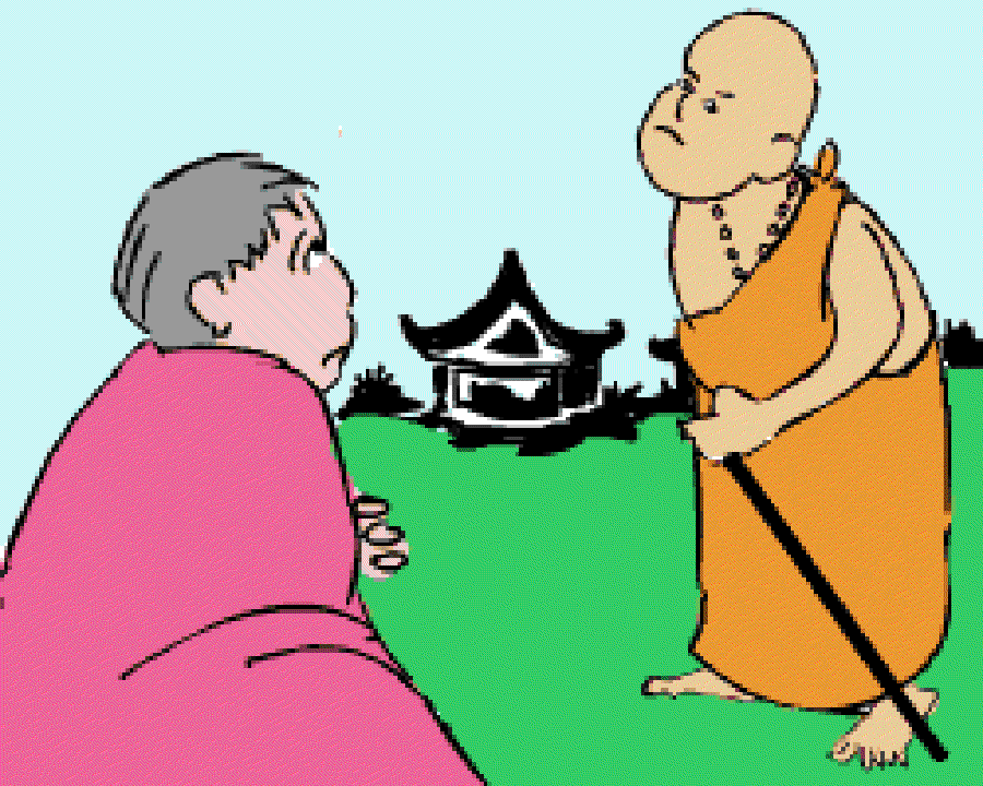 Qui Jun and the Arrogant Monk [Illustration by Sudheer Nath]