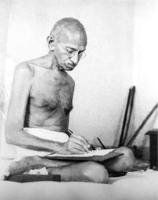 Mohandas Karamchand Gandhi in 1942, the year he launched the Quit India Movement