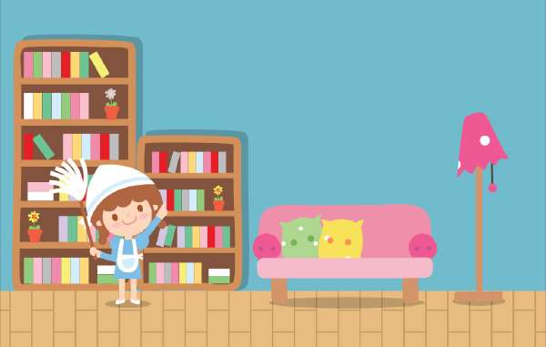 Girl playing with a broom stick: The Wedding Chain - A story for kids