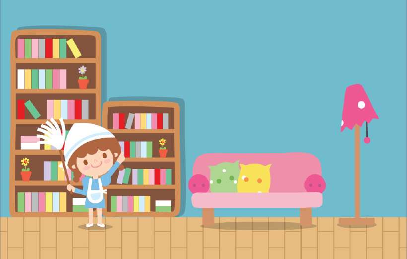 Girl playing with a broom stick: The Wedding Chain - A story for kids