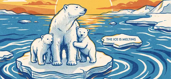 Illustration for Global Warming: Melting kingdom of the Polar Bear