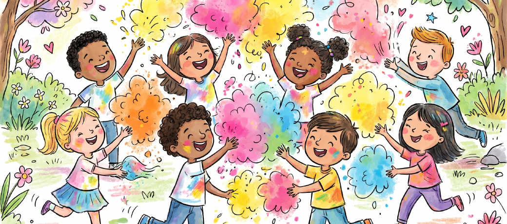 Illustration for Holi is For Children