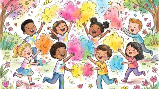 Illustration for Holi is For Children