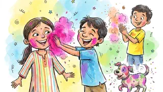 Illustration for Holi – The Colours of Spring
