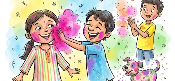 Illustration for Holi – The Colours of Spring