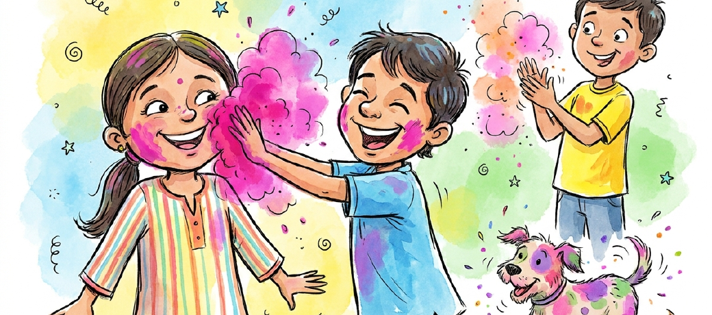 Illustration for Holi – The Colours of Spring