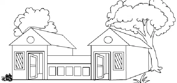Illustration for Buildings Coloring Pages