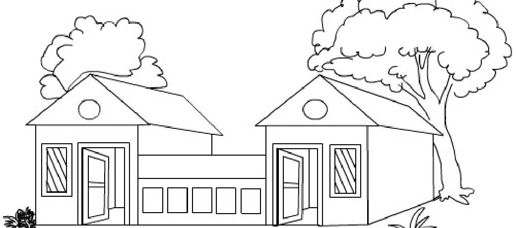 Illustration for Buildings Coloring Pages