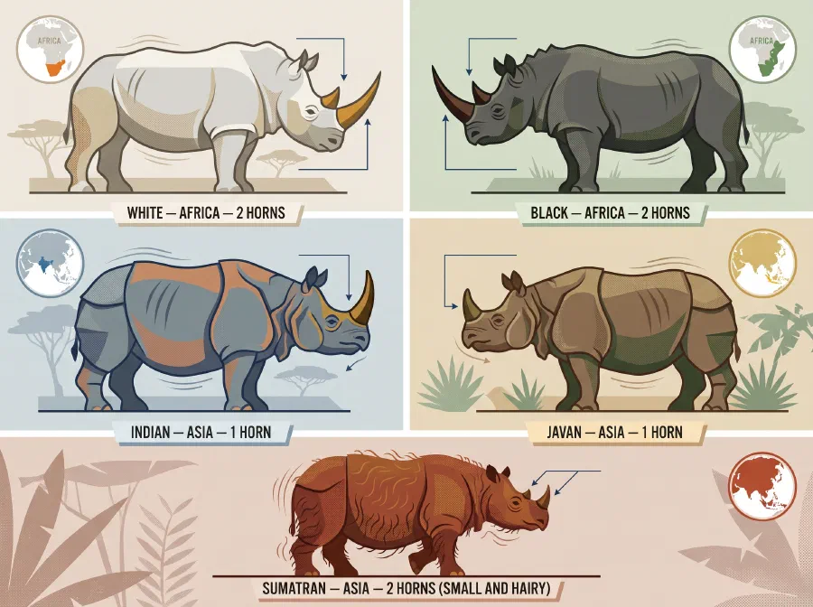 How Many Kinds of Rhinos are There?