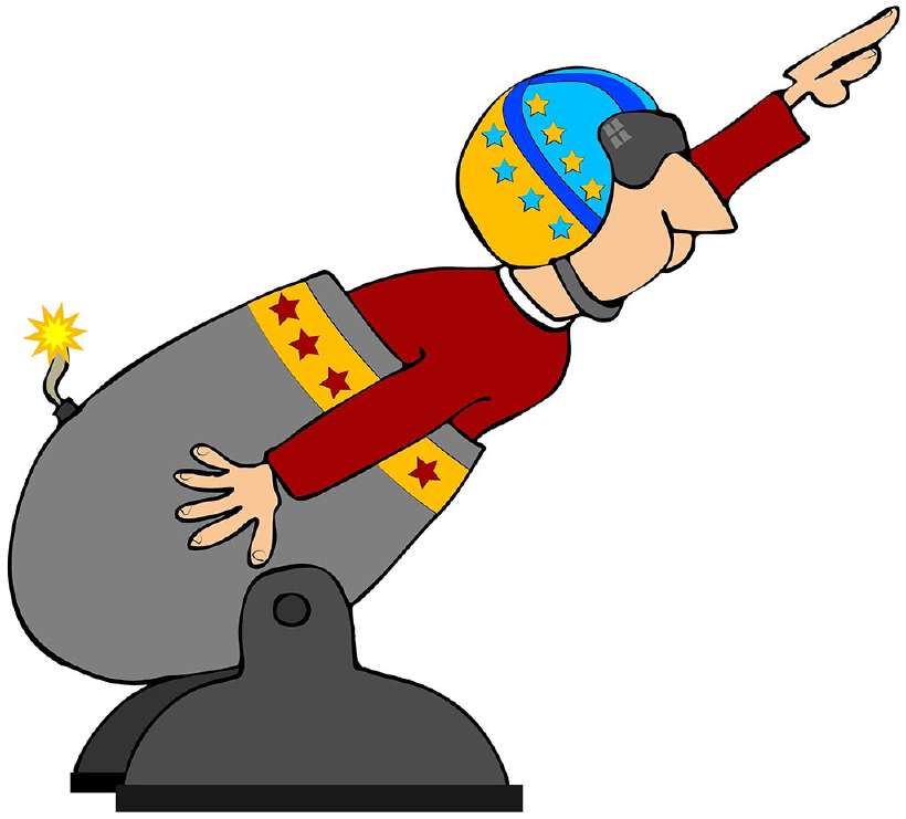 How do human cannonballs fly?