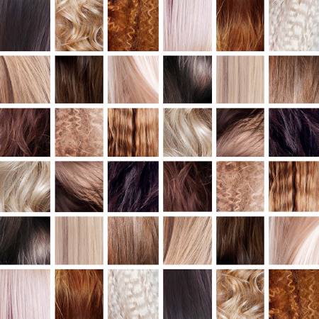 Human hair in different colors and textures