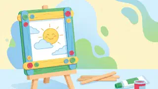 Illustration for Ice Cream Stick Photo Frame