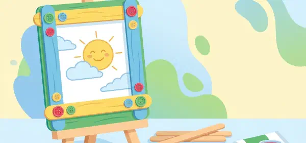 Illustration for Ice Cream Stick Photo Frame
