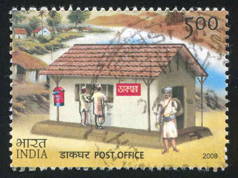 Stamp printed by India, shows post office. [rook76](http://www.shutterstock.com/gallery-125293p1.html?cr=00&pl=edit-00) / [Shutterstock.com](http://www.shutterstock.com/?cr=00&pl=edit-00)