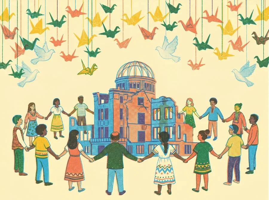 Joining Hands for peace, at Hiroshima