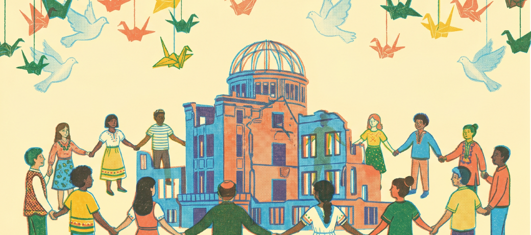 Illustration for Joining Hands for peace, at Hiroshima