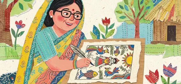 Illustration for Madhubani Magic of Gangadevi