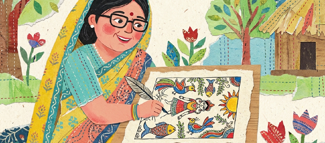 Illustration for Madhubani Magic of Gangadevi