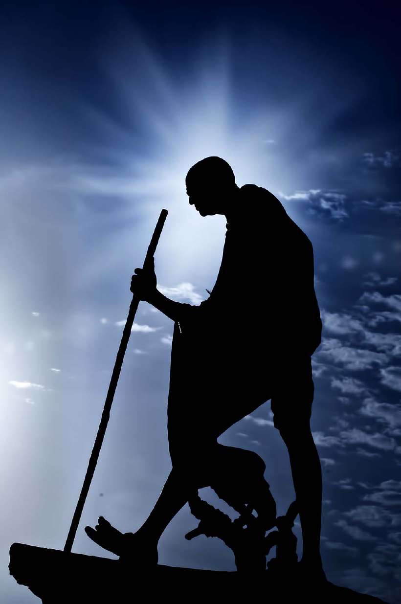 Mahatma Gandhi leading the dandi march
